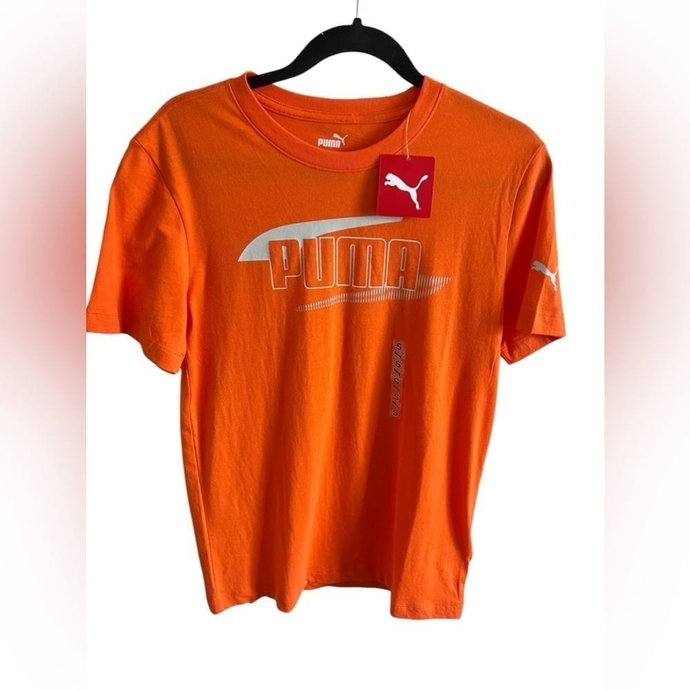 Puma orange casual short sleeve crew neck t-shirt!